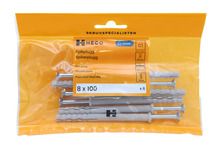 Spikplugg 8 x 100 mm inkl. skruv 6-pack Heco